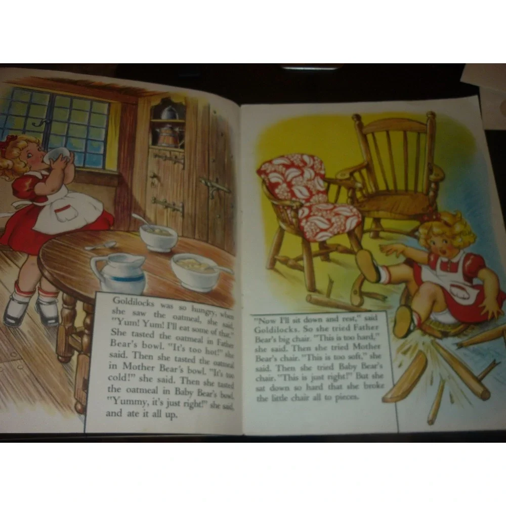 Vintage 1937 The Three Bears Book Milo Winter Merrill Linenette 3417 Story